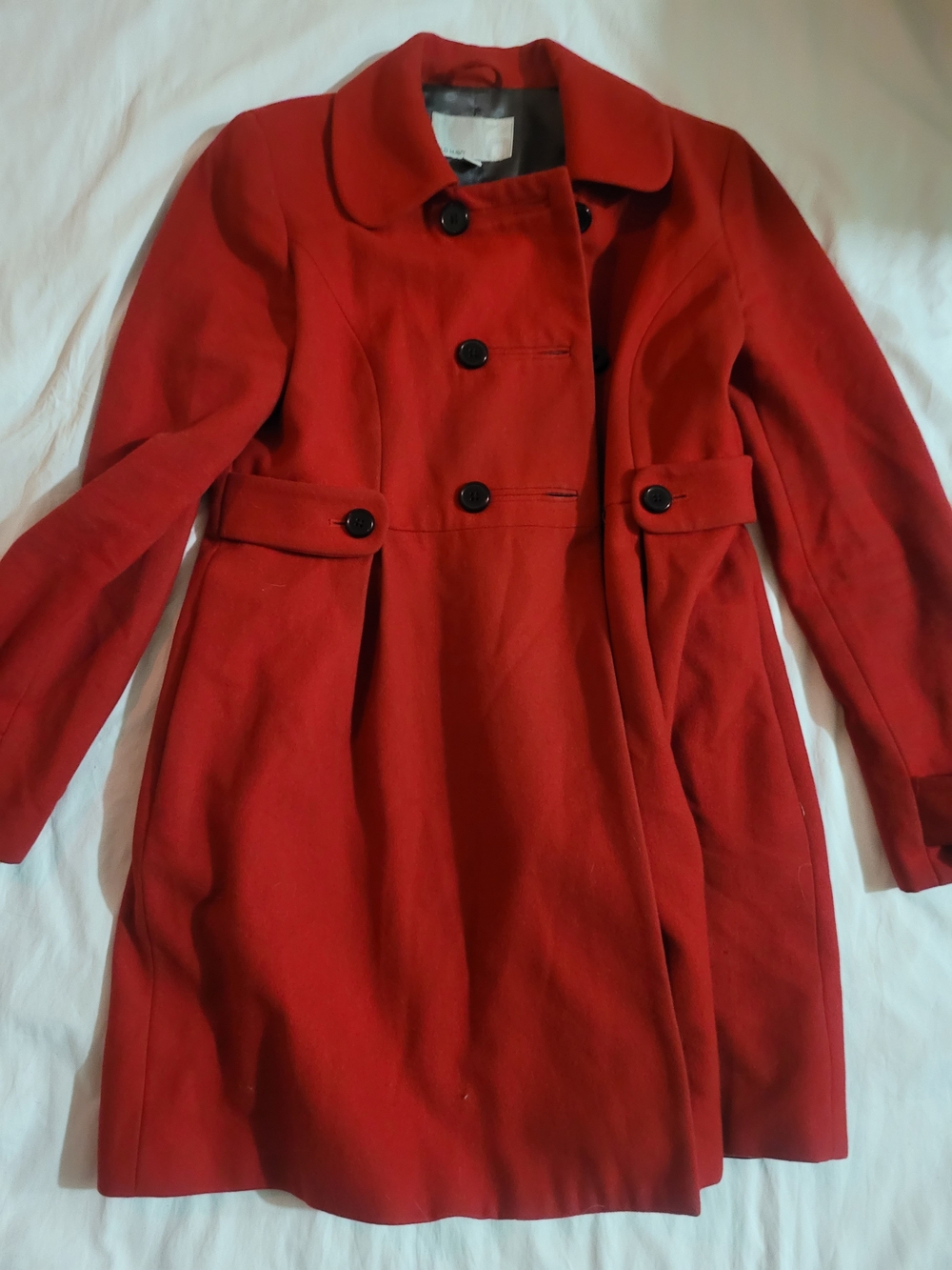 Old Navy Crimson Red Double-Breasted Pea Coat